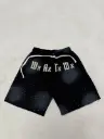 Cotton Distress Shorts With Rhinestones